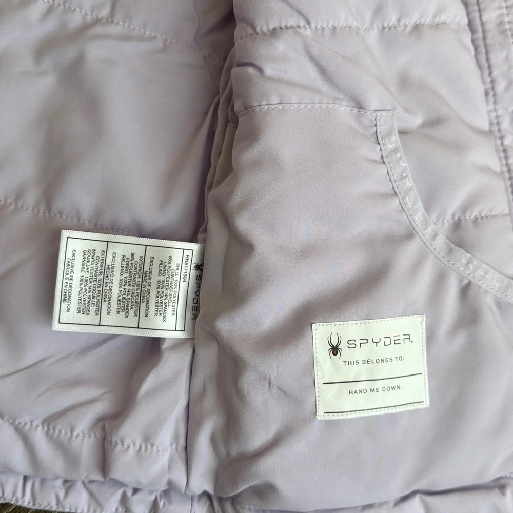 Spyder Girls’ Spyderlite Lavender Lightweight Water Resistant Jacket—3T